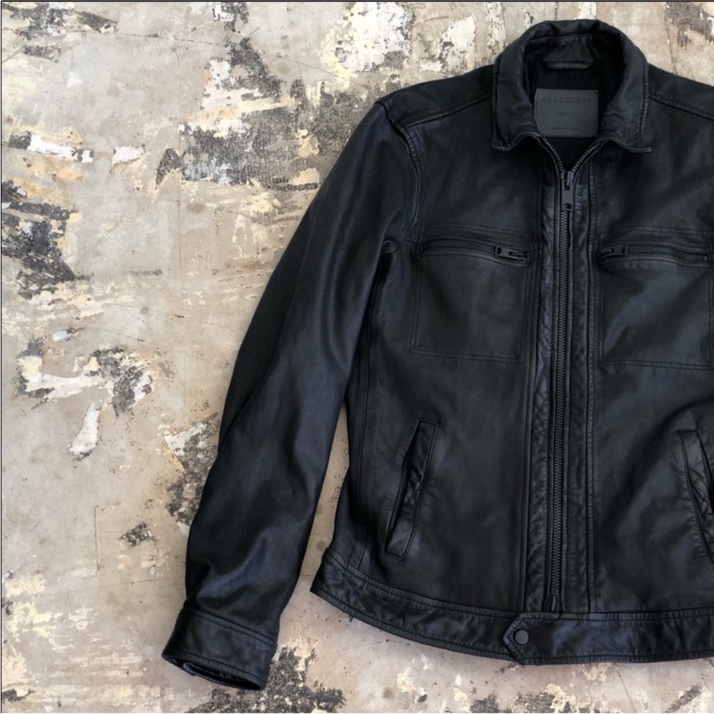 AllSaints Lark Leather Jacket (XS Small)